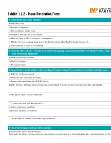 Issue resolution form 