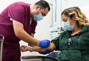 healthcare worker with patient