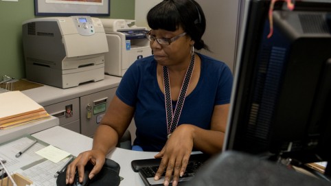 Woman making a schedule.